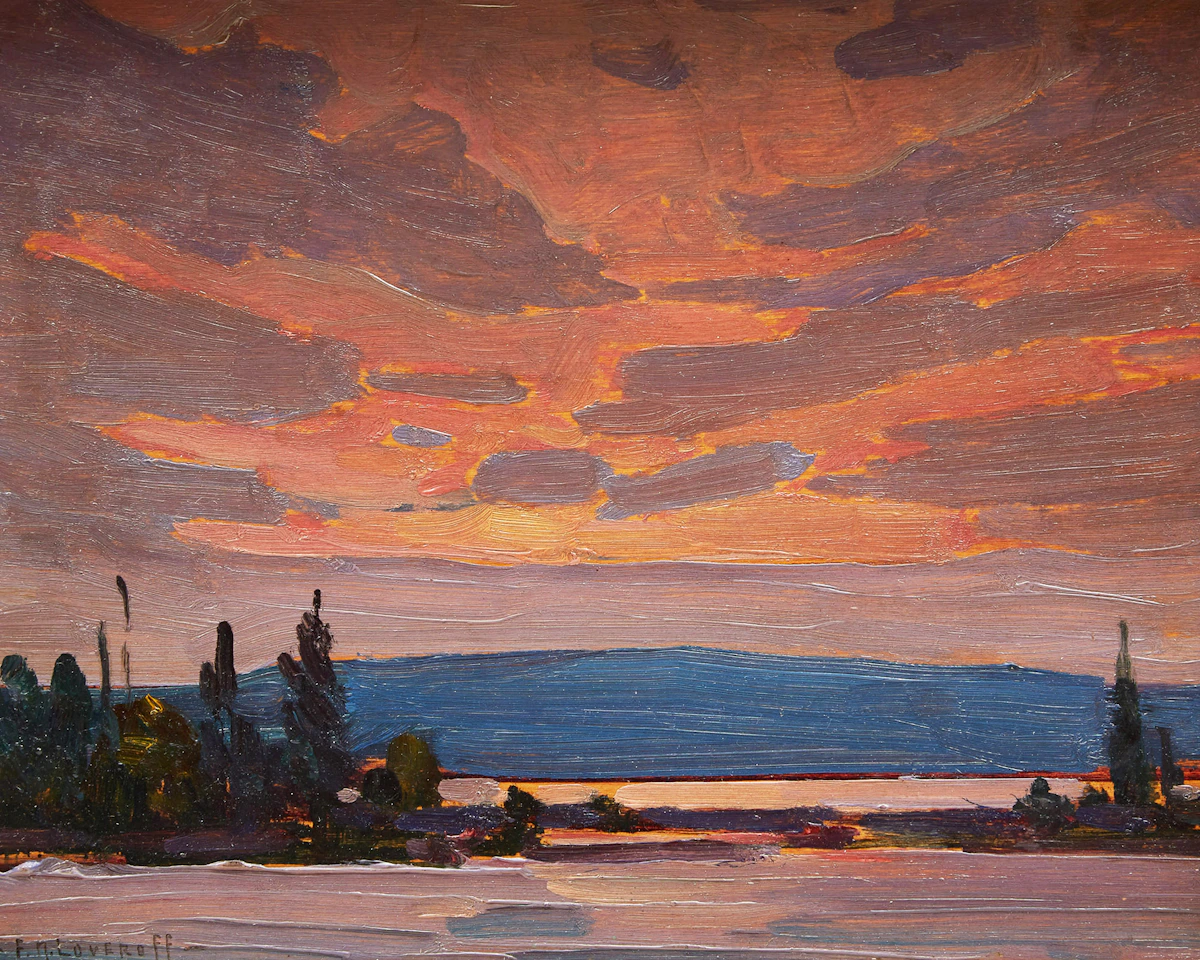 Frederick Nicholas Loveroff, Evening, Algonquin, oil on board