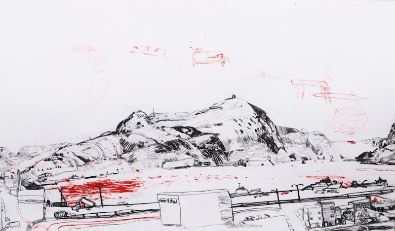 John Hartman, St. John’s Harbour, drypoint etching in colours