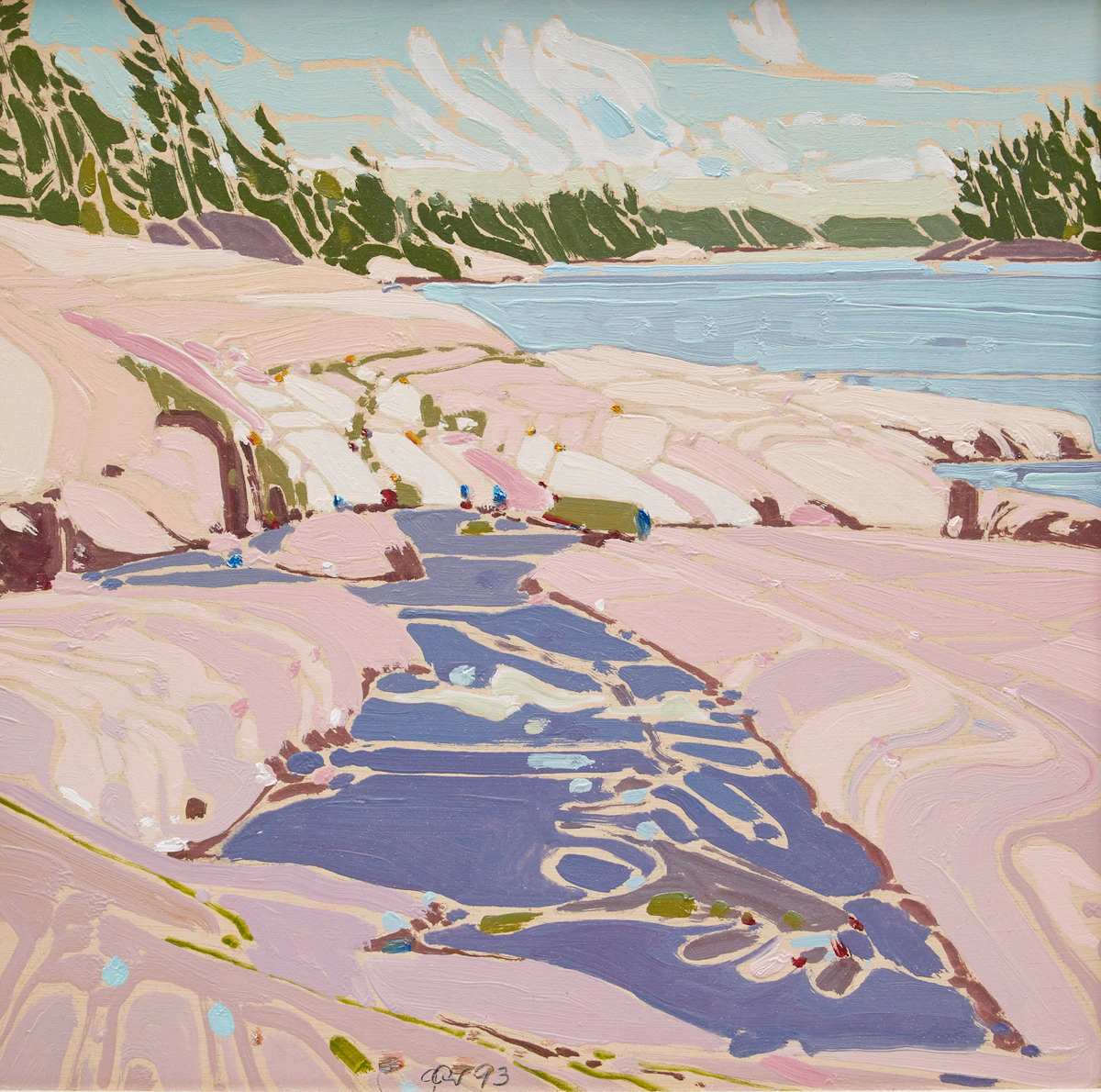 Garfield Allister MacInnis, Trapped Water, oil on board, 1993