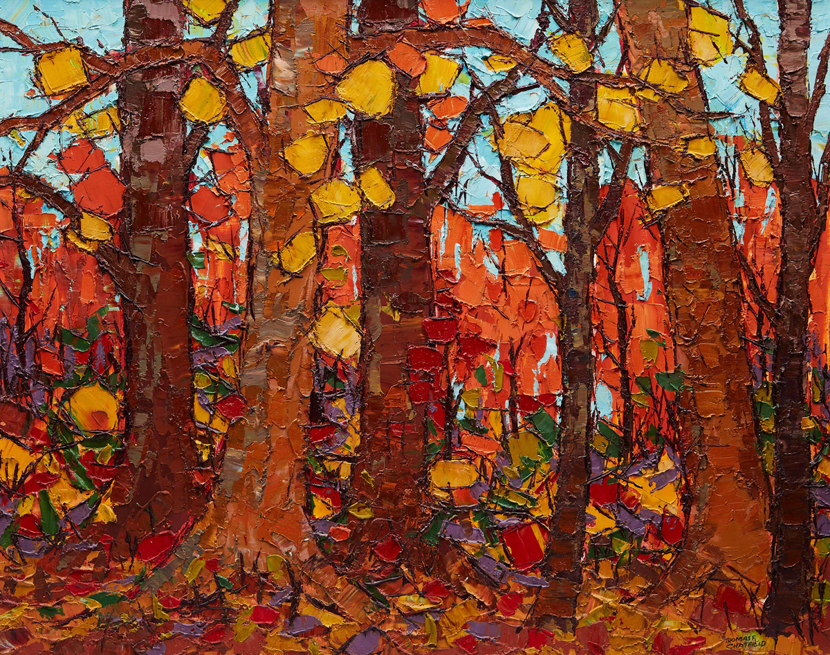 Thomas Frederick Haig Chatfield, October Woods, oil on board, 1963