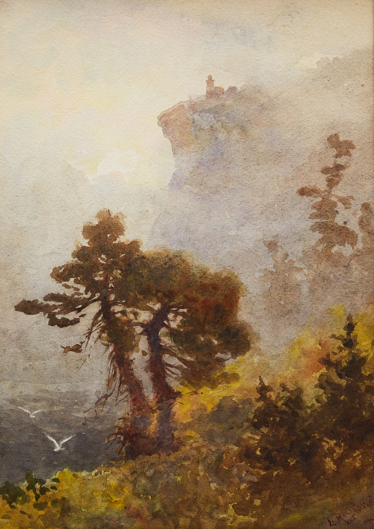 Lucius Richard O'Brien, The Beacon, watercolour