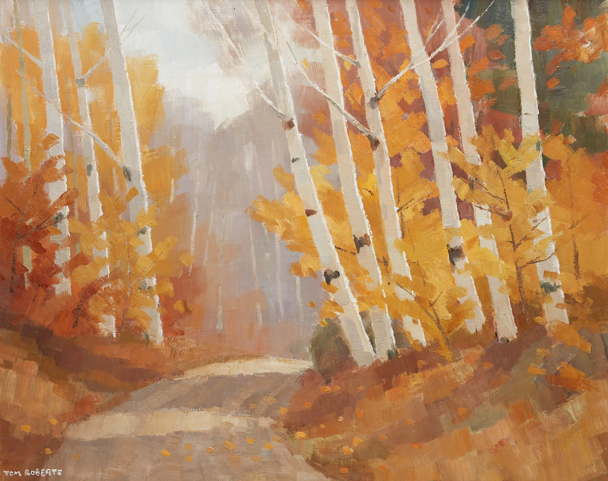 Thomas Keith Roberts, Autumn Road, oil on board