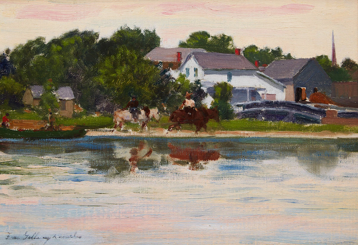 Farquhar McGillivray Strachan Knowles, Rural Village, oil on board