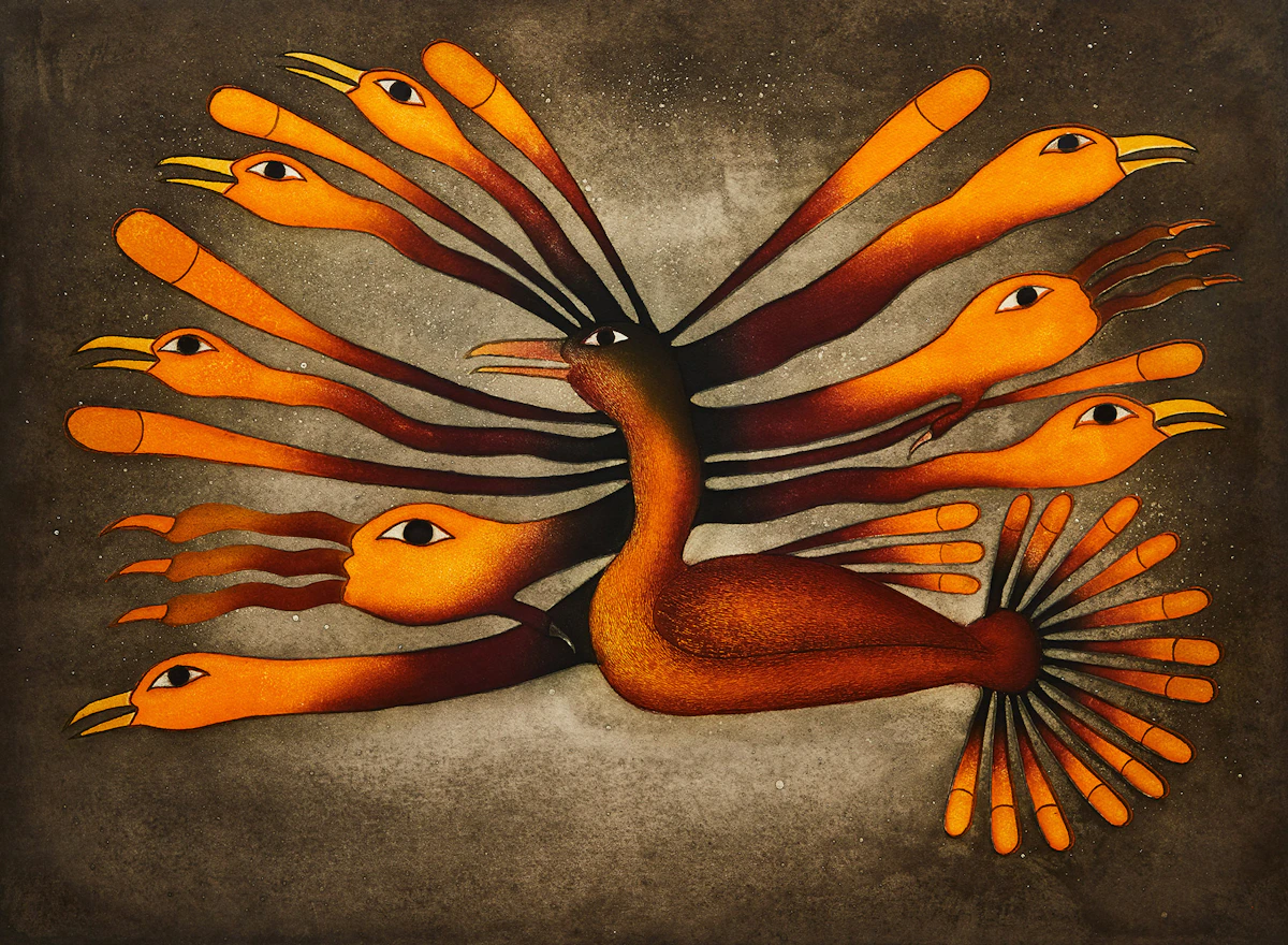 Kenojuak Ashevak, Into the Light, etching and aquatint, 1999