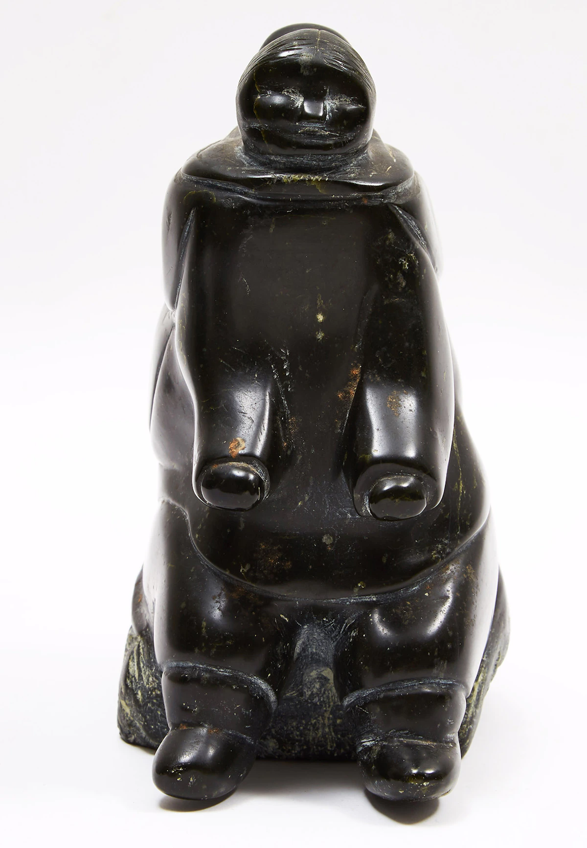 Unidentified Inuit Artist, Seated Mother and Child, stone