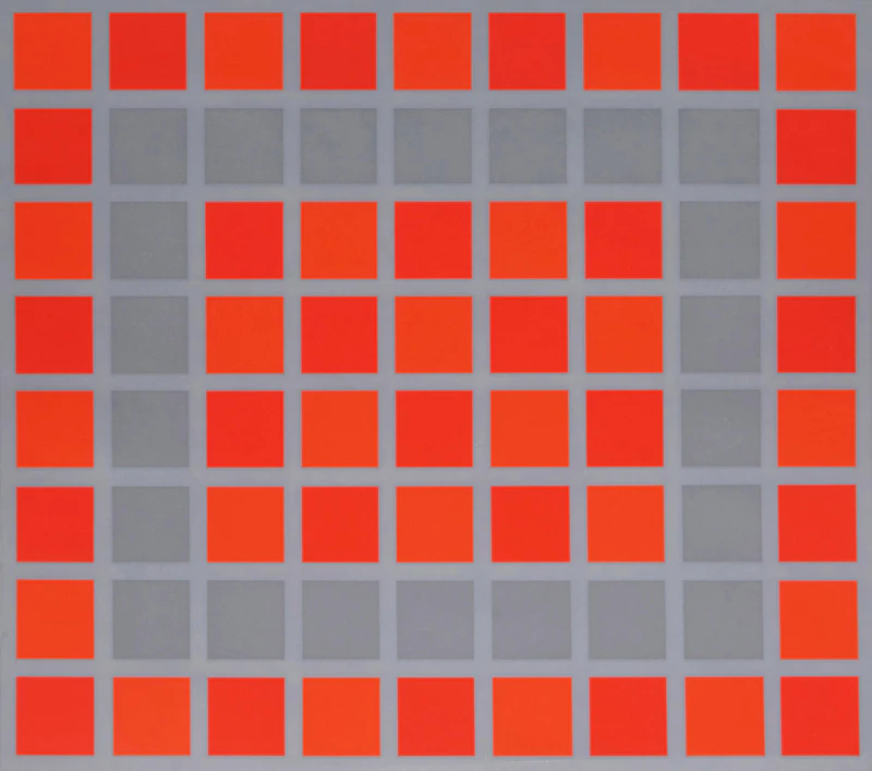 Untitled (Abstract in Red and Grey) by Roger-François Thépot