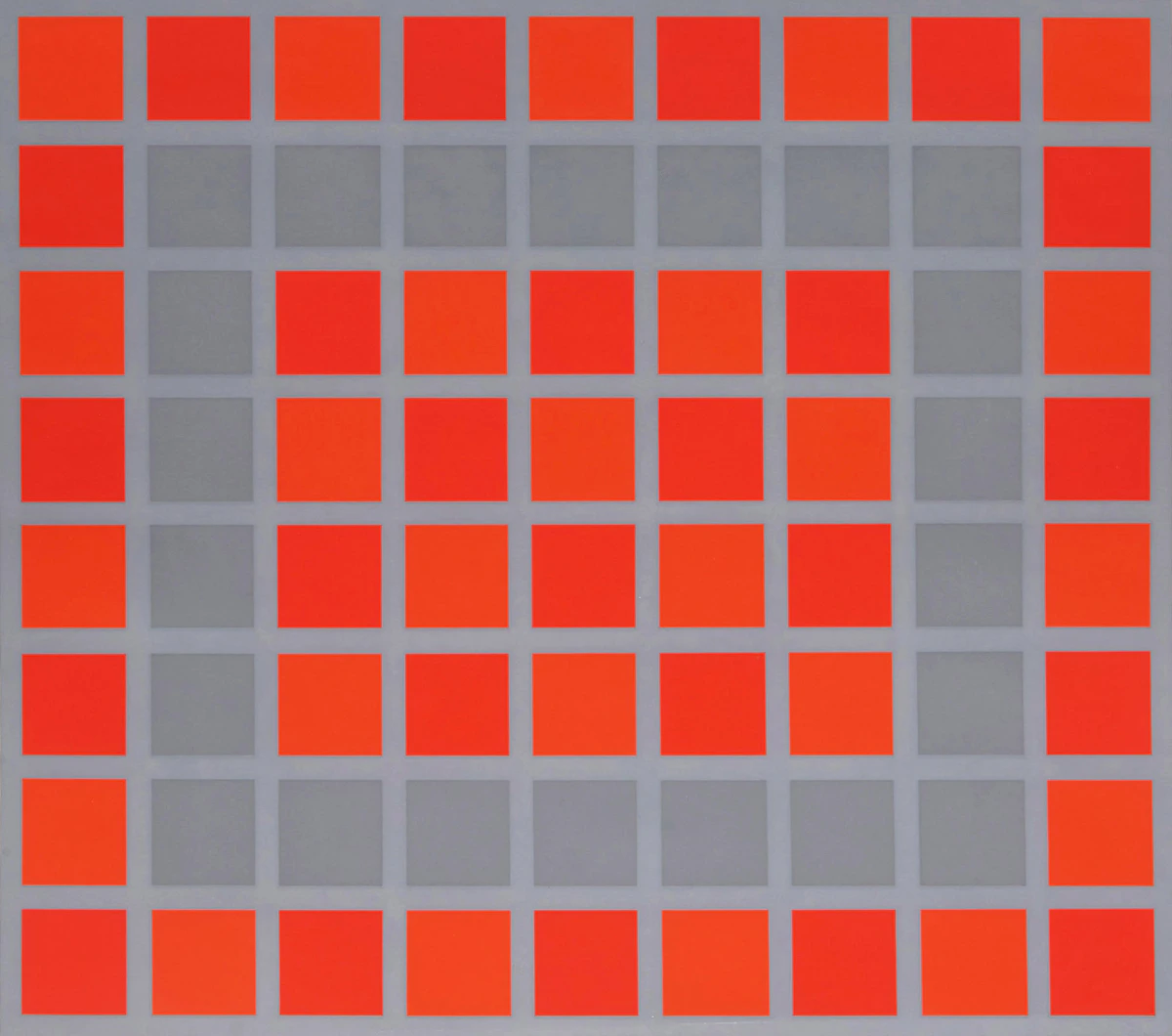Roger-François Thépot, Untitled (Abstract in Red and Grey), colour serigraph, 1969