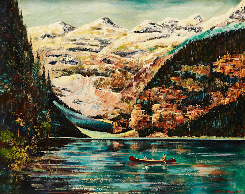 Arthur Horsfall, Lake Louise, oil on board