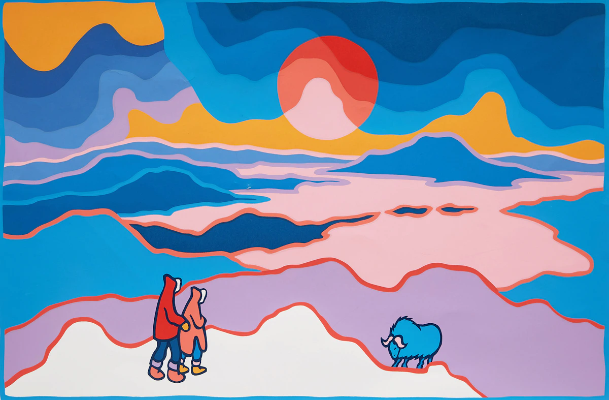 Ted Harrison, Bathurst Inlet; Duchess, two serigraphs, 1987