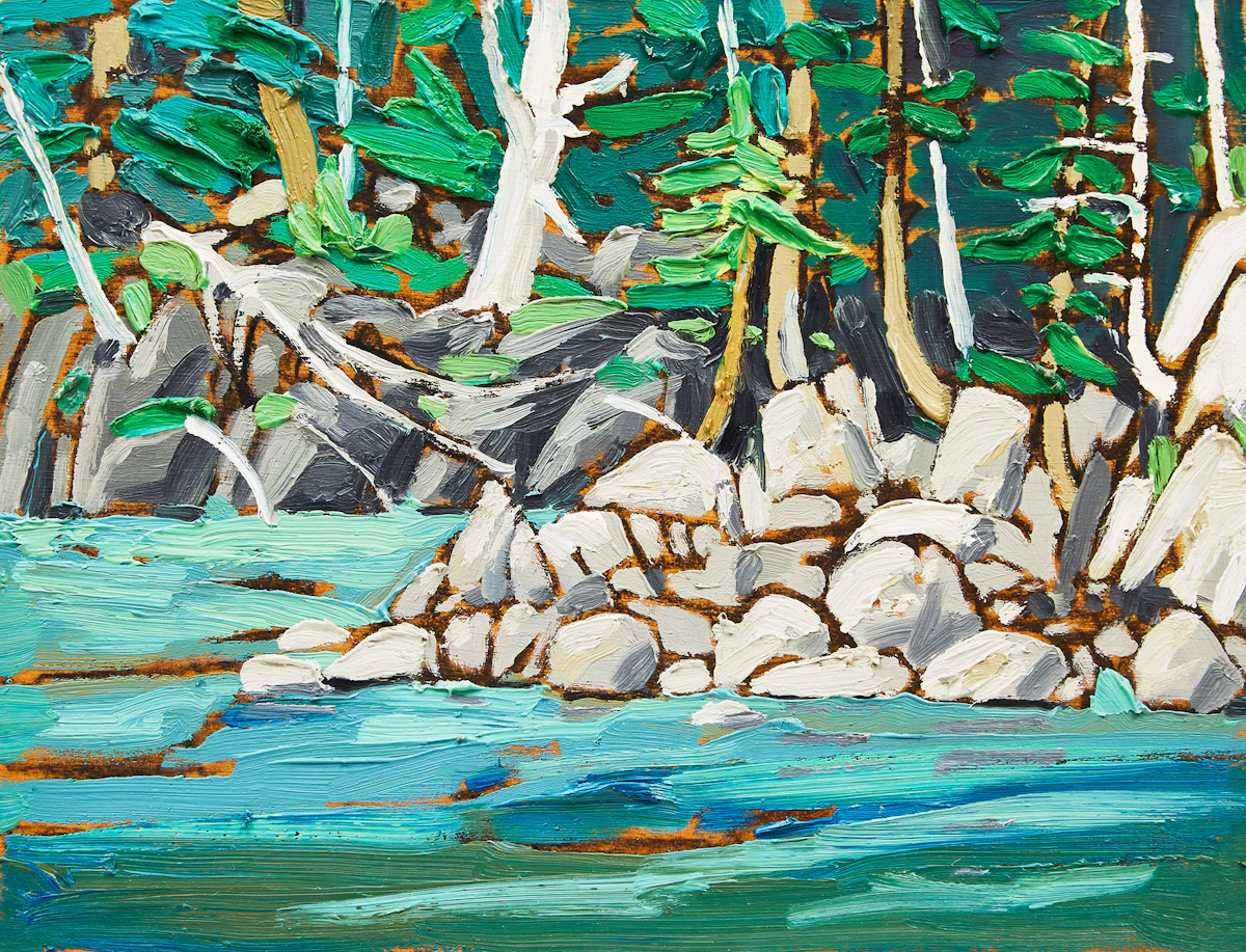 Edward W. (Ted) Godwin, Injun Joe Run, Wales Island, oil on board, 1998