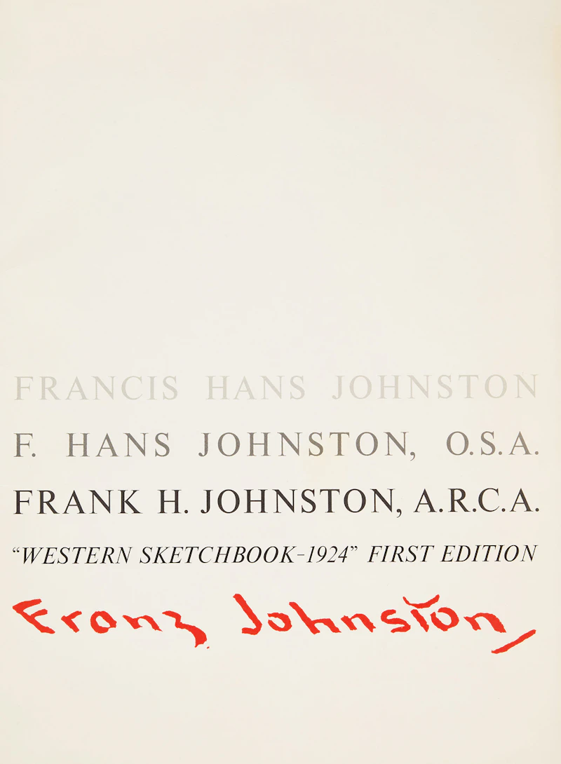 Frank Hans Johnston, Franz Johnston: Western Sketchbook - 1924 (First Edition), folio of eight prints