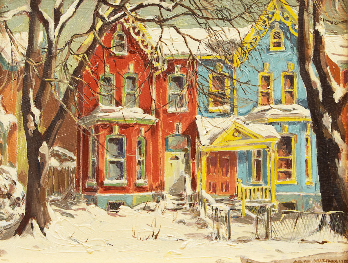 Arto Yuzbasiyan, Cabbagetown Home, Winter, oil on board, 1996