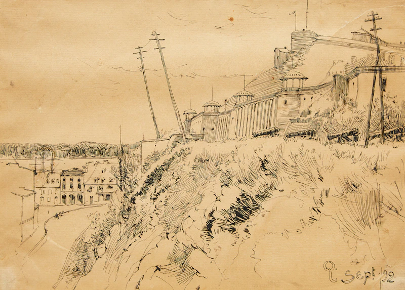 Charles Macdonald Manly, Quebec Citadel; Grand Battery; Almeda Covell, two pen and inks; one graphite