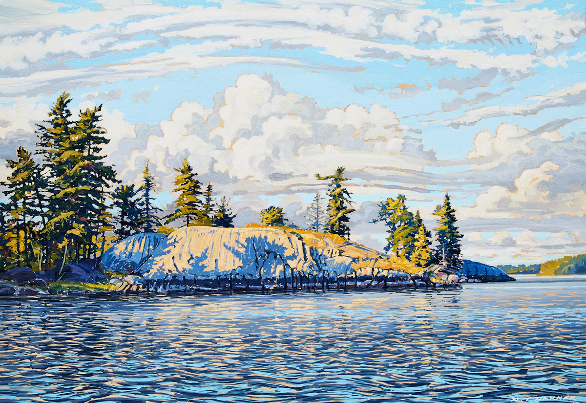 Randolph Parker, Mosquito Point (Town Island, Lake of the Woods), acrylic on board, 2021