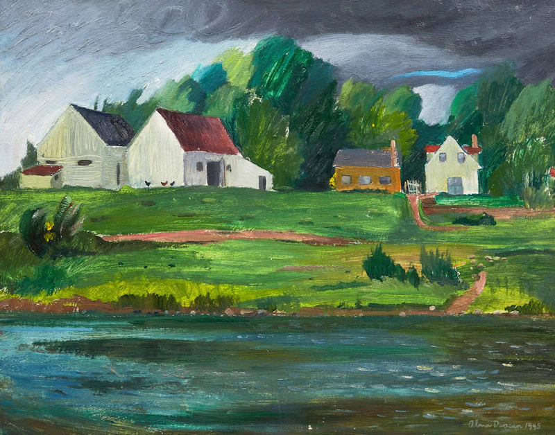 Alma Mary Duncan, Sudden Storm, oil on masonite