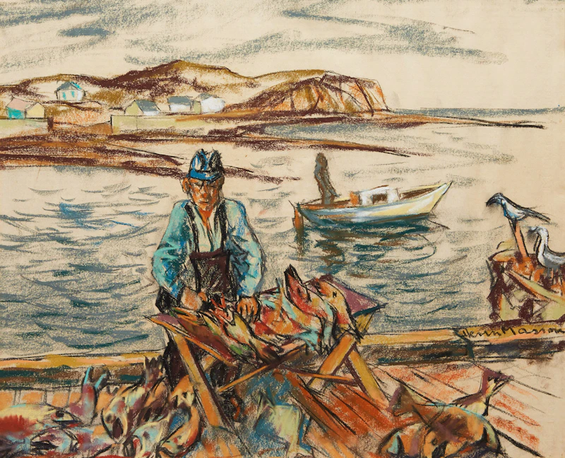 Vendeur de poissons by Henri Leopold Masson