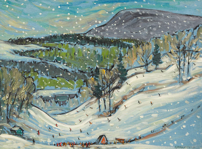 Adolphus George Broomfield, December Snow Storm (Caledon Ski Club), oil on canvas board