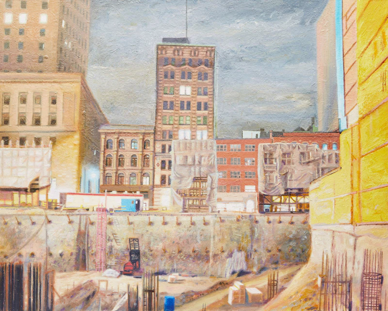 Construction Site at Night (Montreal) by Brian Mark Kipping