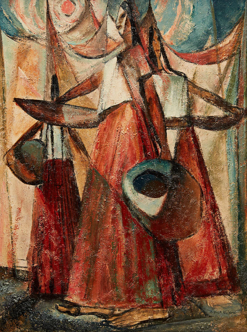 Ronald York Wilson, Tarascan Women , oil on board
