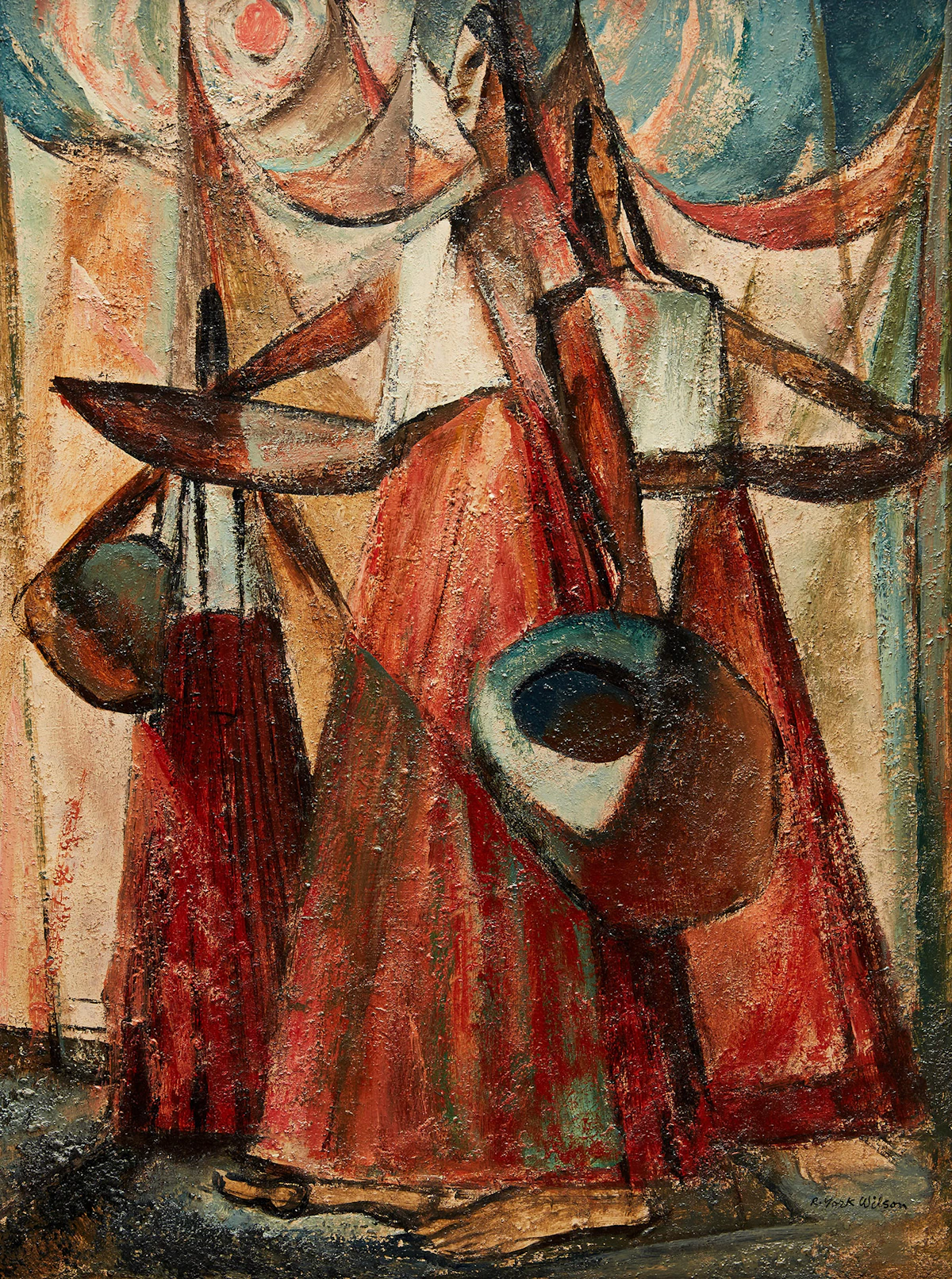 Ronald York Wilson, Tarascan Women , oil on board