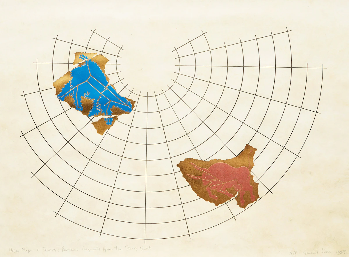 General Idea, Ursa Major & Taurus: Pavillion Fragments from the Starry Vault, colour relief print, 1983