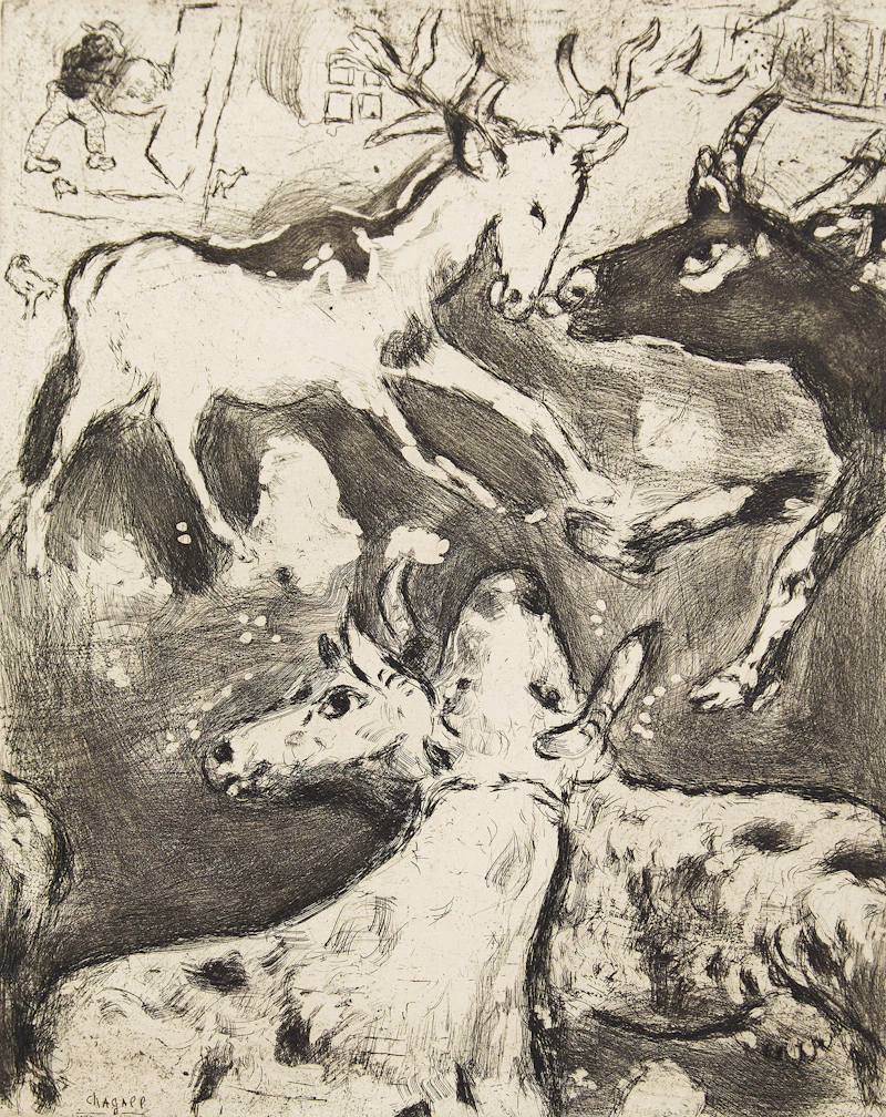 The Eye of the Master (from Les Fables de la Fontaine) by Marc Chagall