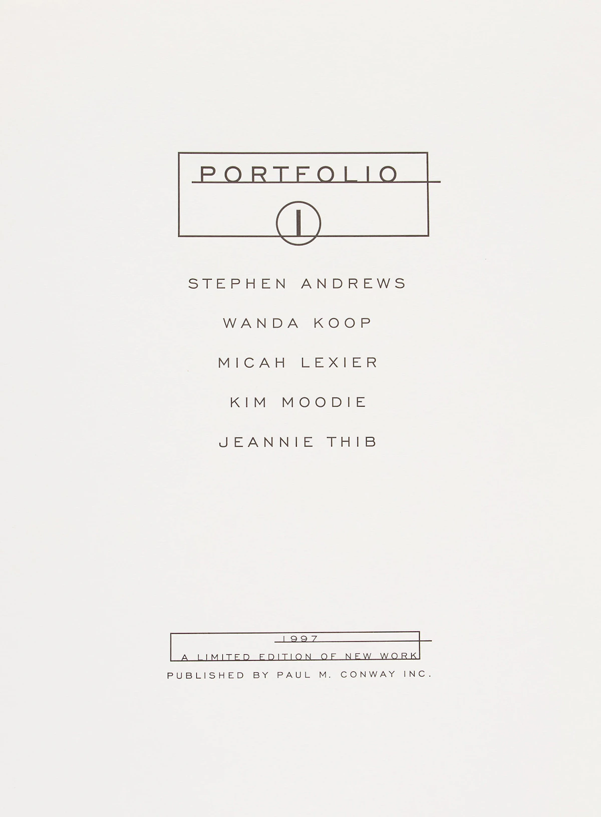 Various Artists, Paul M. Conway Inc. Portfolio I, portfolio of 5 prints and multiples, 1997