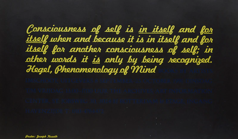 Consciousness by Joseph Kosuth