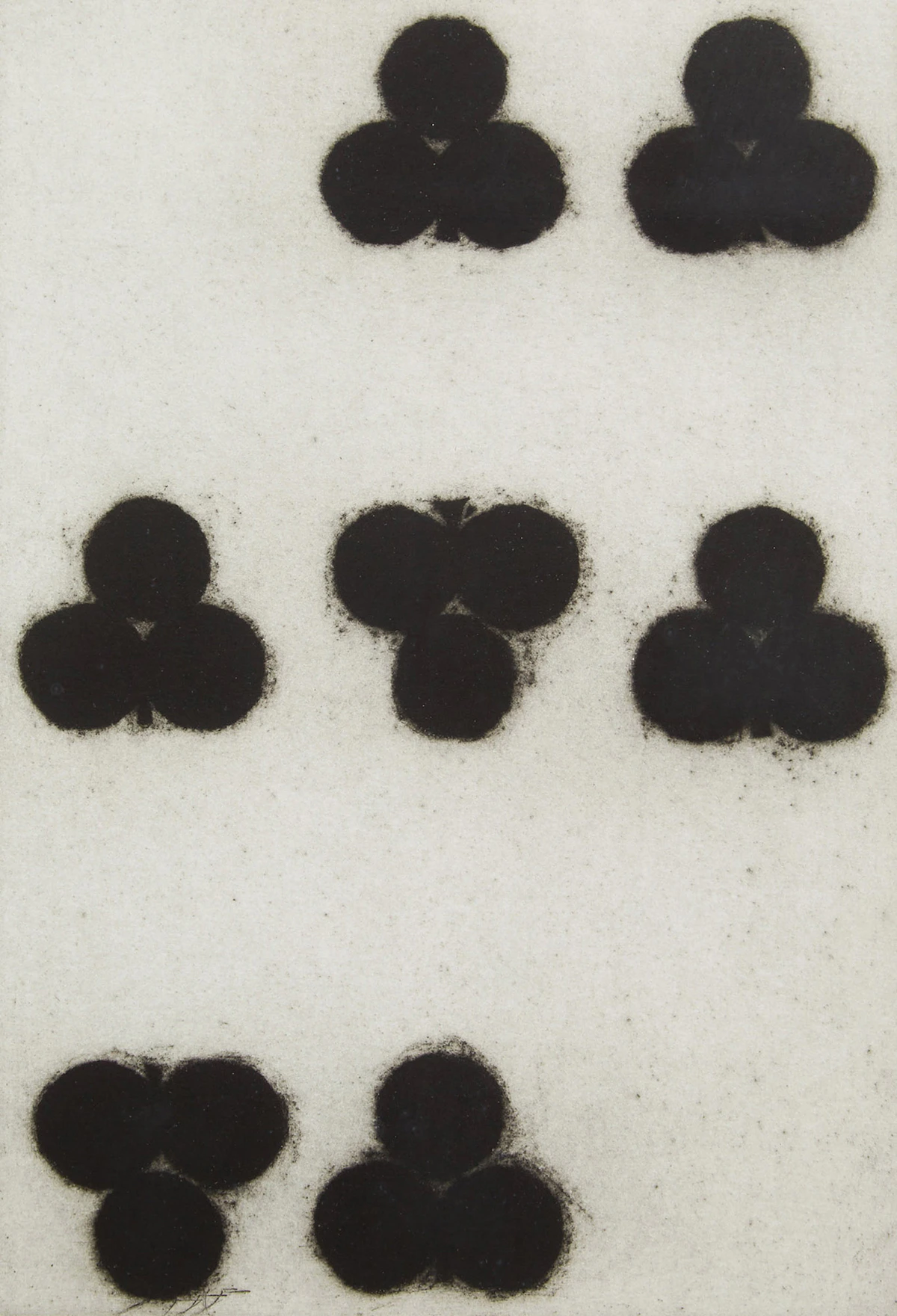 Donald Sultan, Seven of Clubs (from Playing Cards), aquatint, 1991