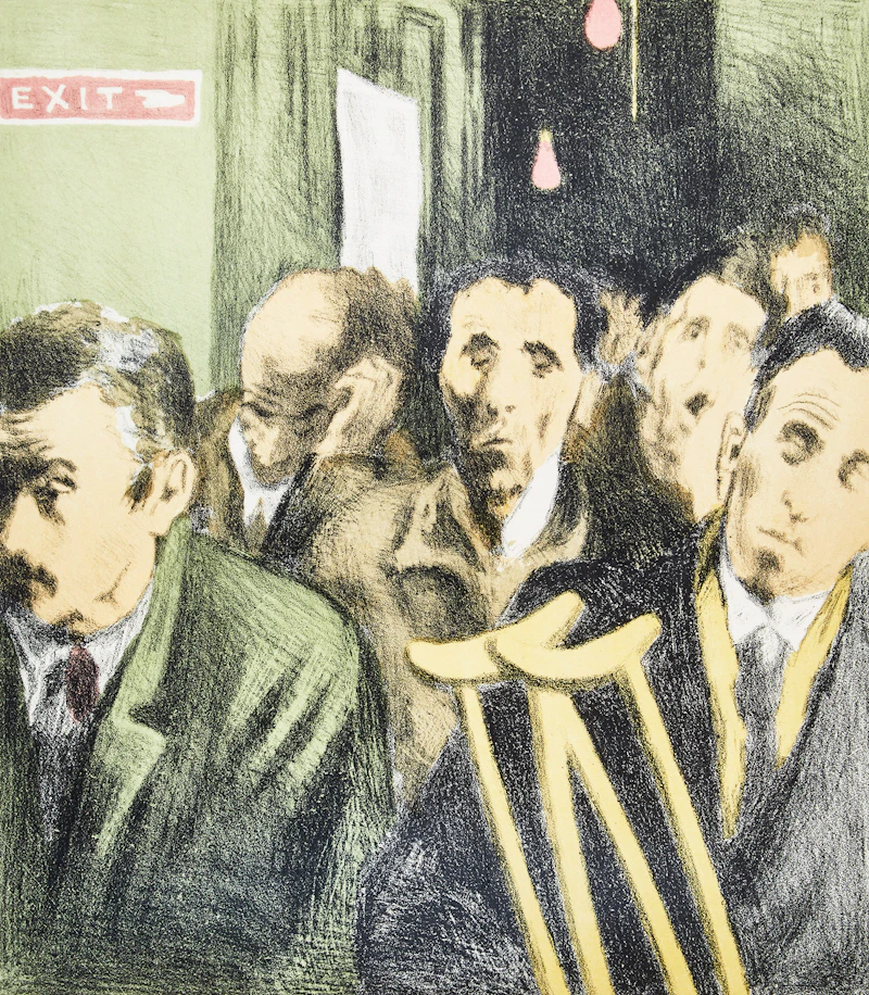Crowd (Subway Entrance) (from Memories) by Raphael Soyer
