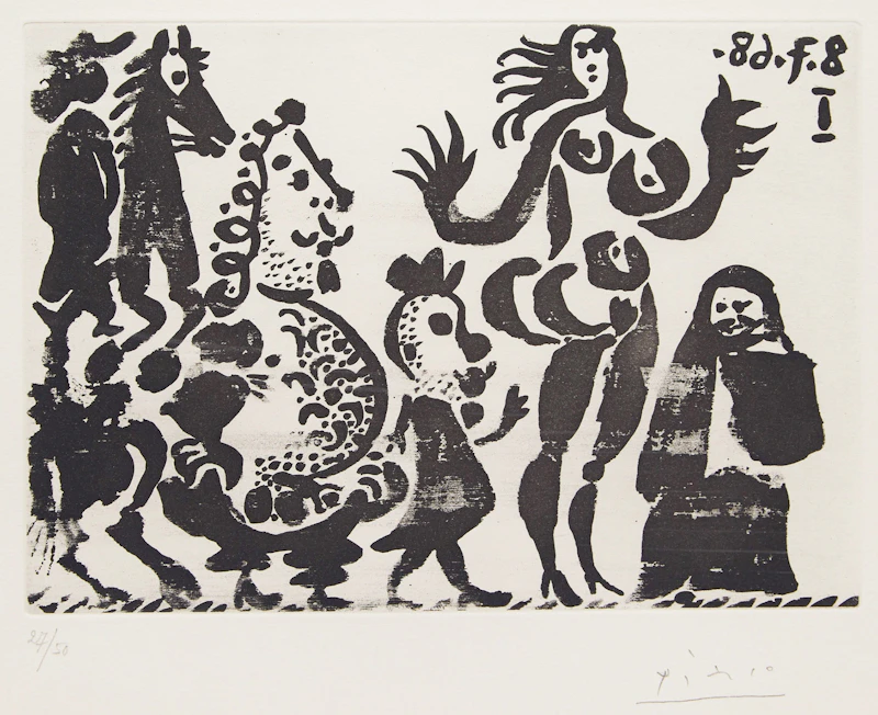 Célestine, Maja et grotesques (from La Série 347) (Bloch 1682; Baer 1698) by Pablo Picasso