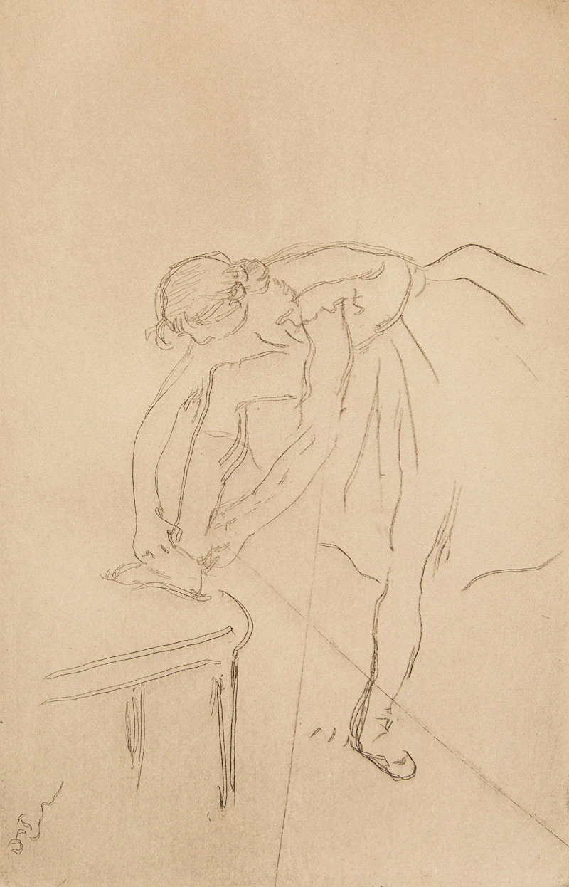 Danseuse mettant son chausson (Delteil 36; Adhémar 60) by Edgar Degas