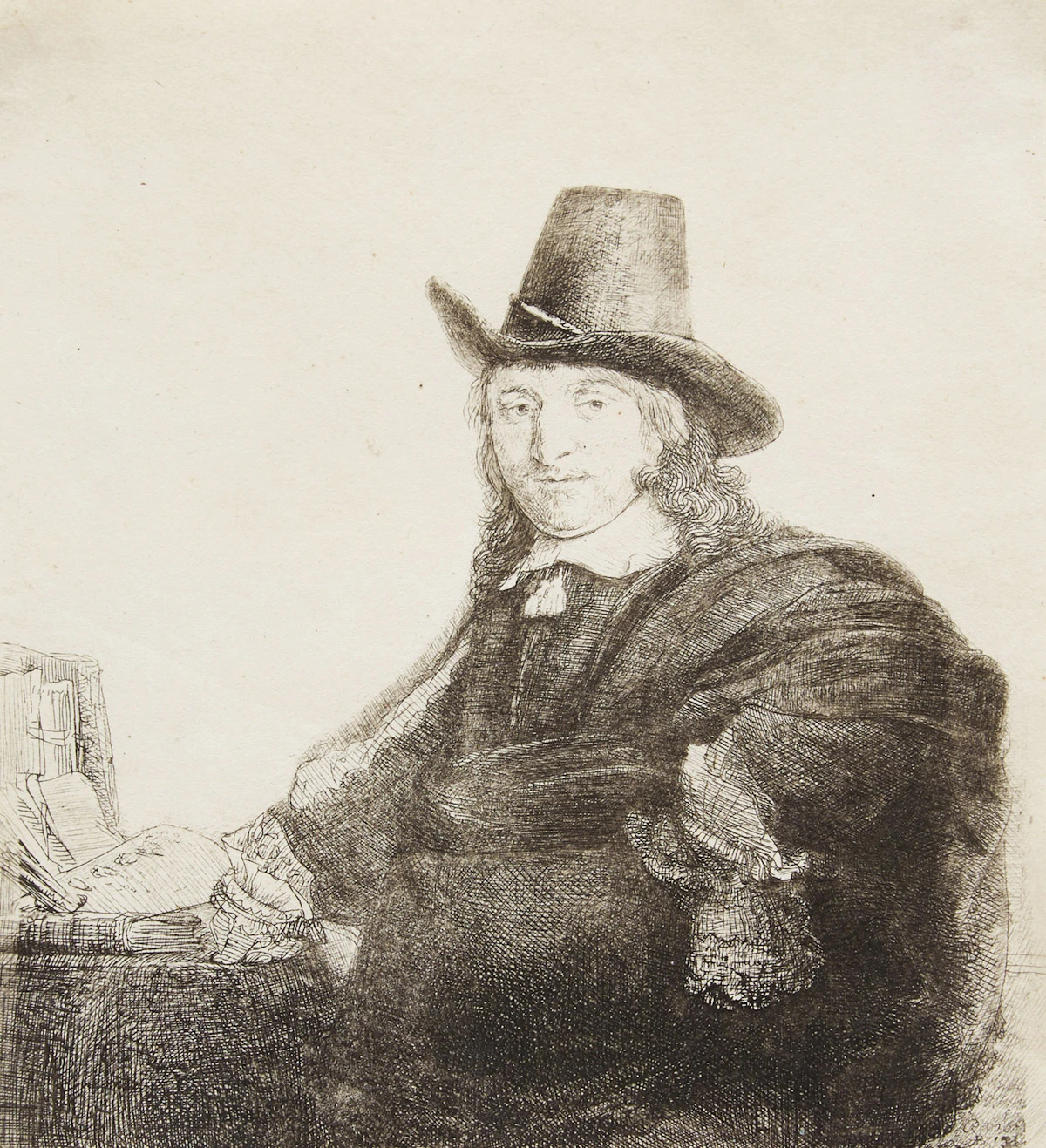Rembrandt Harmenszoon Van Rijn, Jan Asselijn, Painter (Bartsch 277), etching