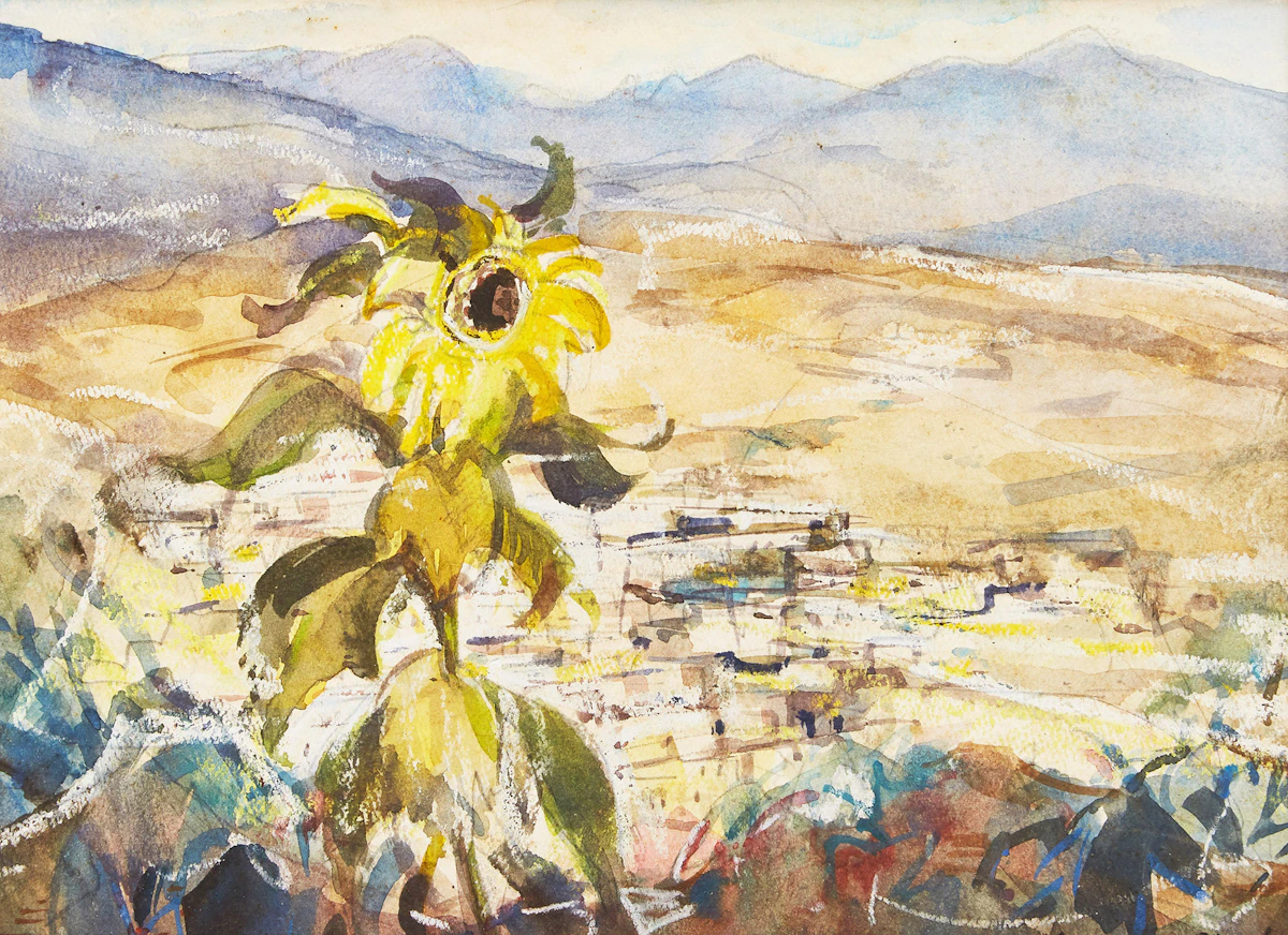 Frank Leonard Brooks, View from Calle Are[_], San Mateo, Mexico, watercolour