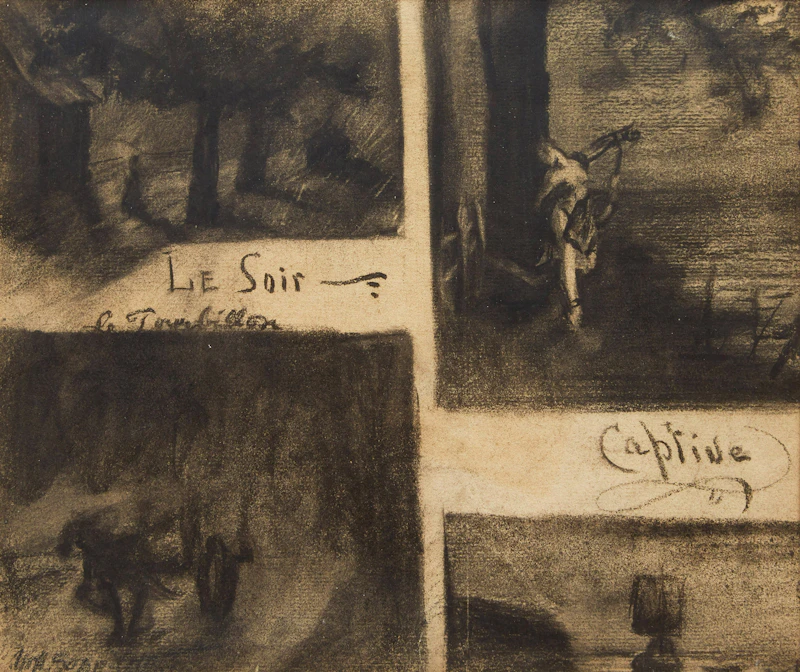 Marc-Aurèle de Foy Suzor-Coté, Four Romantic Studies, charcoal