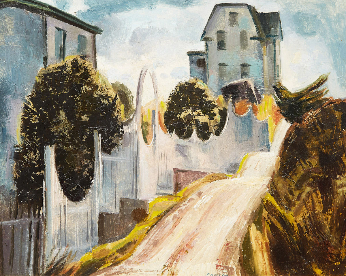 Lawrence Arthur Colley Panton, The Lodge on the Hill, Indian Harbour, Atlantic Coast, oil on board