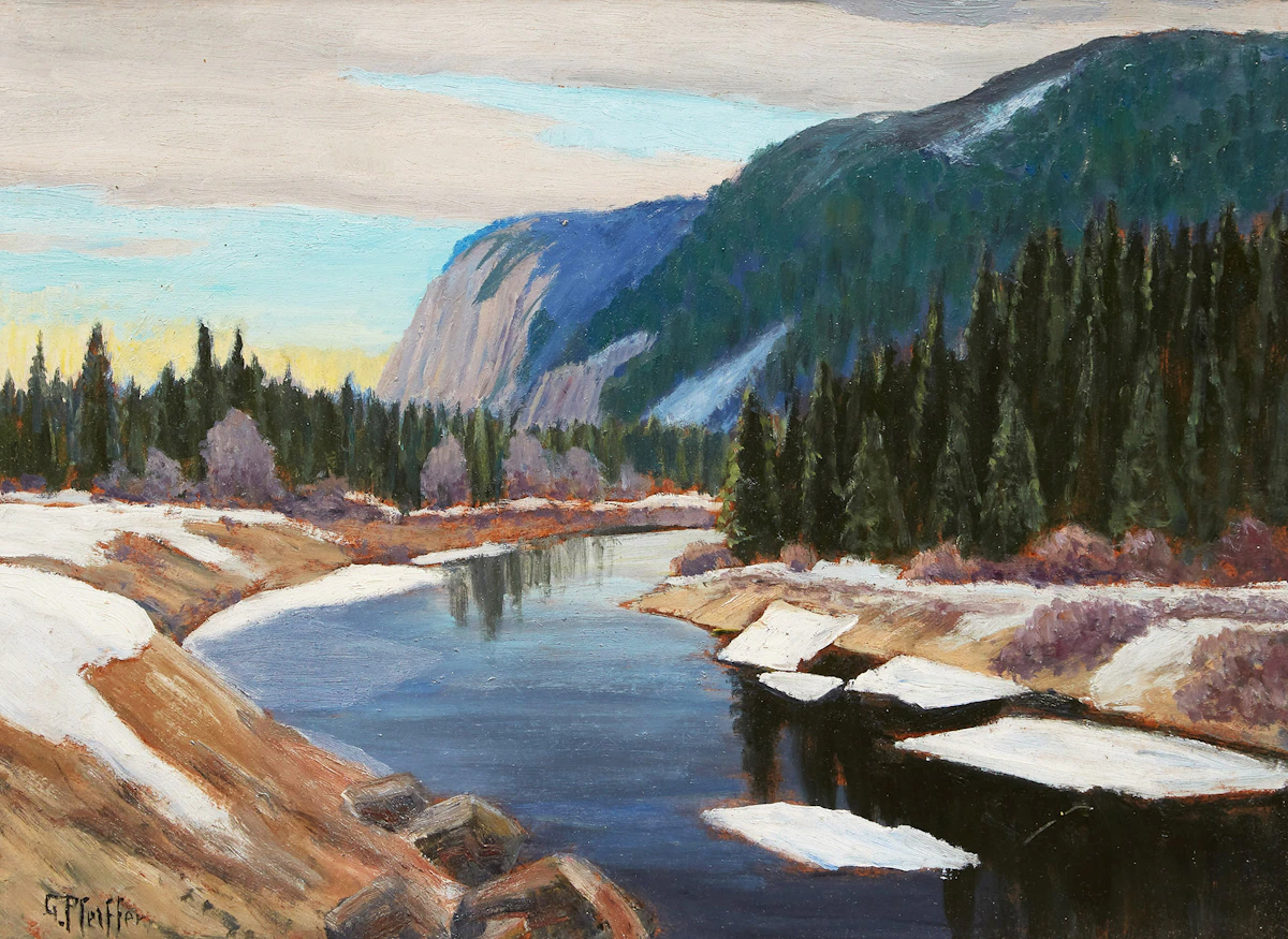 Gordon Edward Pfeiffer, Rivière St. Marguerite, oil on board