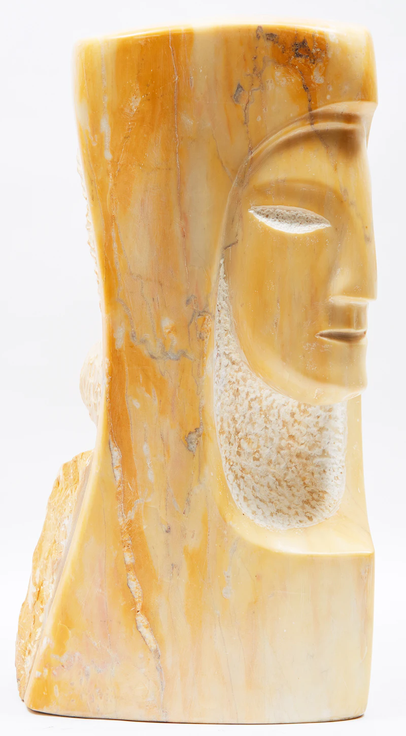 Roger Cavalli, Untitled (Abstract Bust), stone sculpture