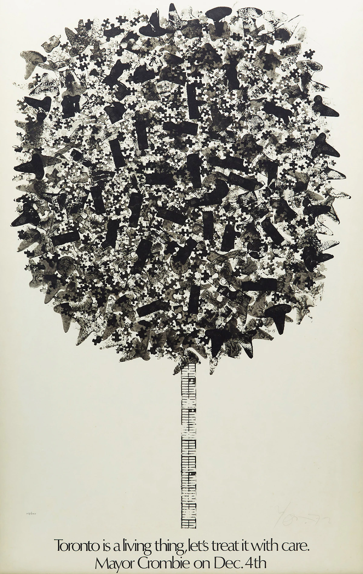 Harold Barling Town, Toronto is a Living Thing, Let’s Treat it with Care, lithograph