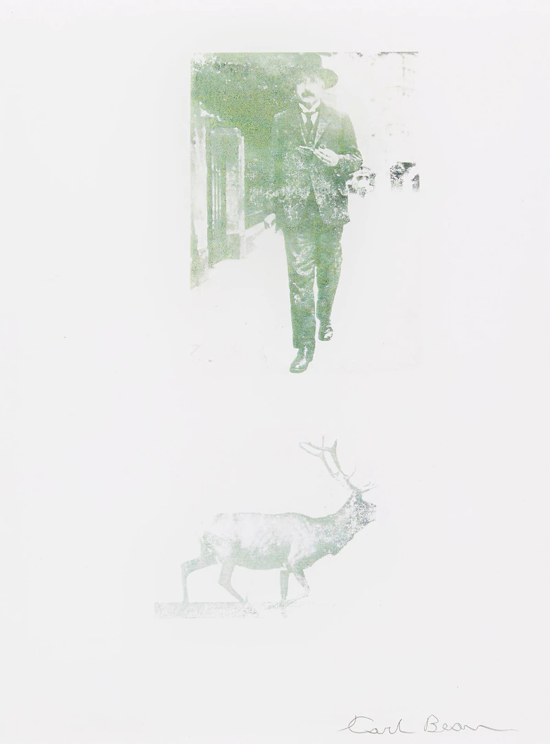 Carl Beam, Einstein, mixed media on plexiglass