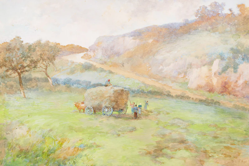 Frances Anne Hopkins, Filling the Wagon, watercolour