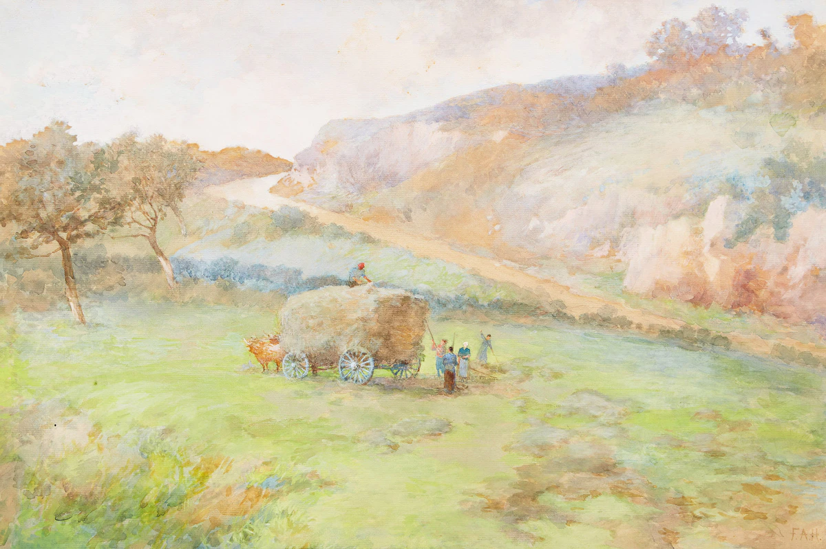 Frances Anne Hopkins, Filling the Wagon, watercolour