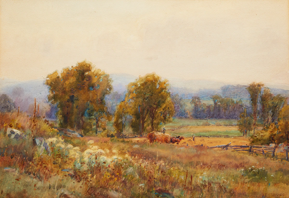 Frederick Henry Brigden, Bringing in the Hay, watercolour