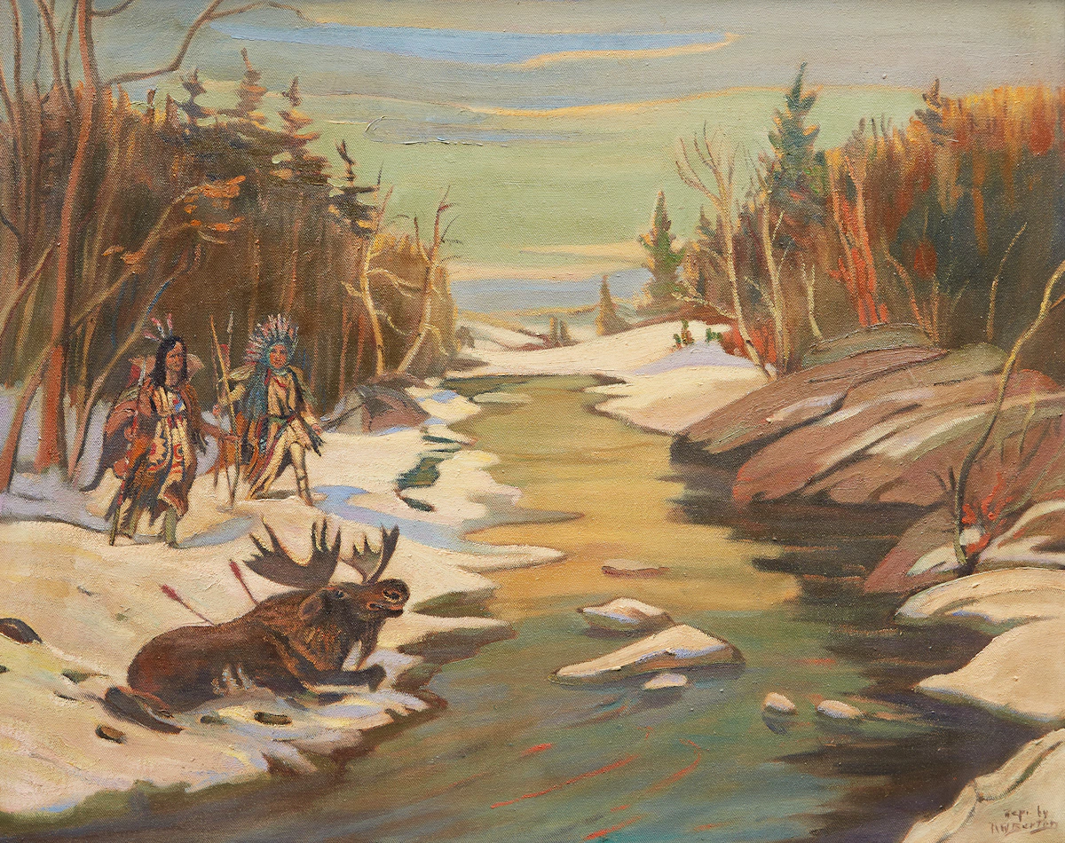 Ralph Wallace Burton, The Moose Hunt, oil on canvas