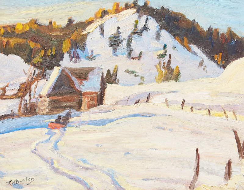Winter Landscape with Sleigh; Autumn Landscape  by Ralph Wallace Burton