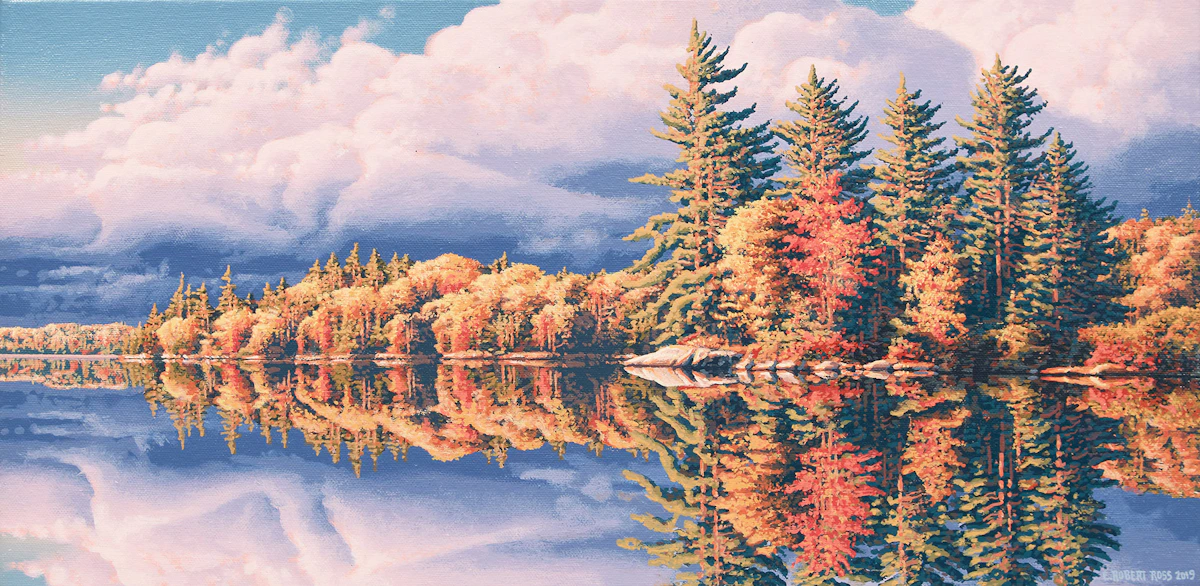 E. Robert Ross, Rock Lake, Algonquin Park, acrylic on canvas, 2019