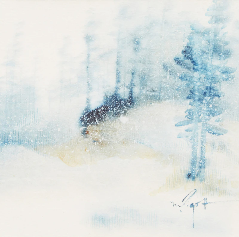 Marjorie Pigott, Winter Landscape; Summer Landscape , two watercolours