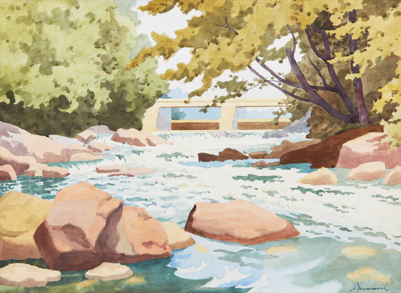 Below the Dam on Guild River, Haliburton by Arthur Drummond