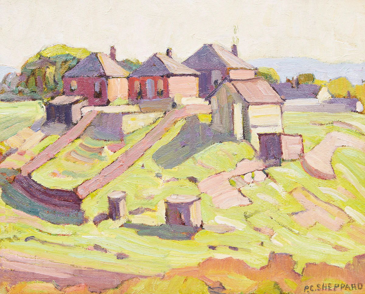Peter Clapham Sheppard, Edge of Town  , oil on board