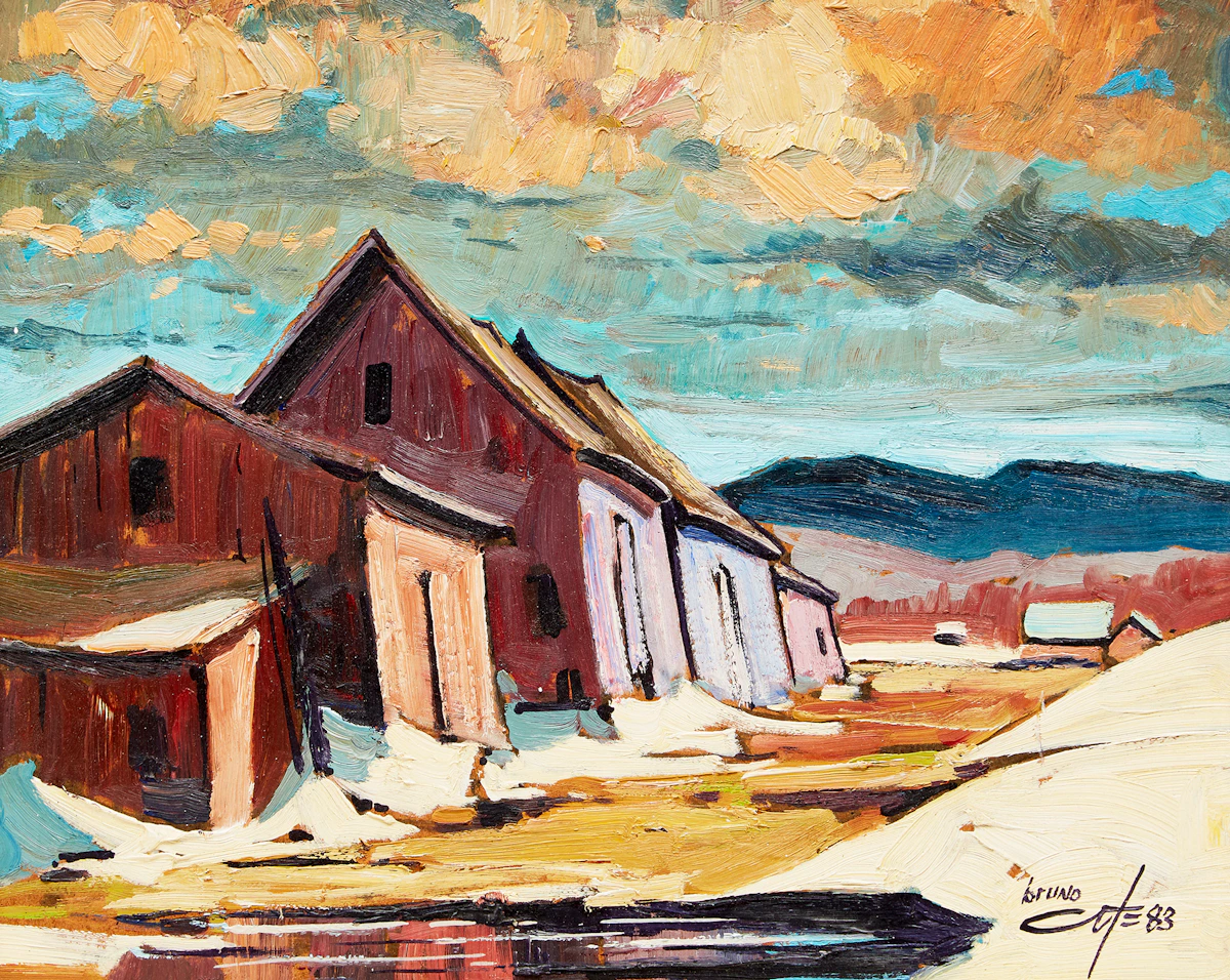 Bruno Côté, St. Ferreol, oil on board, 1983